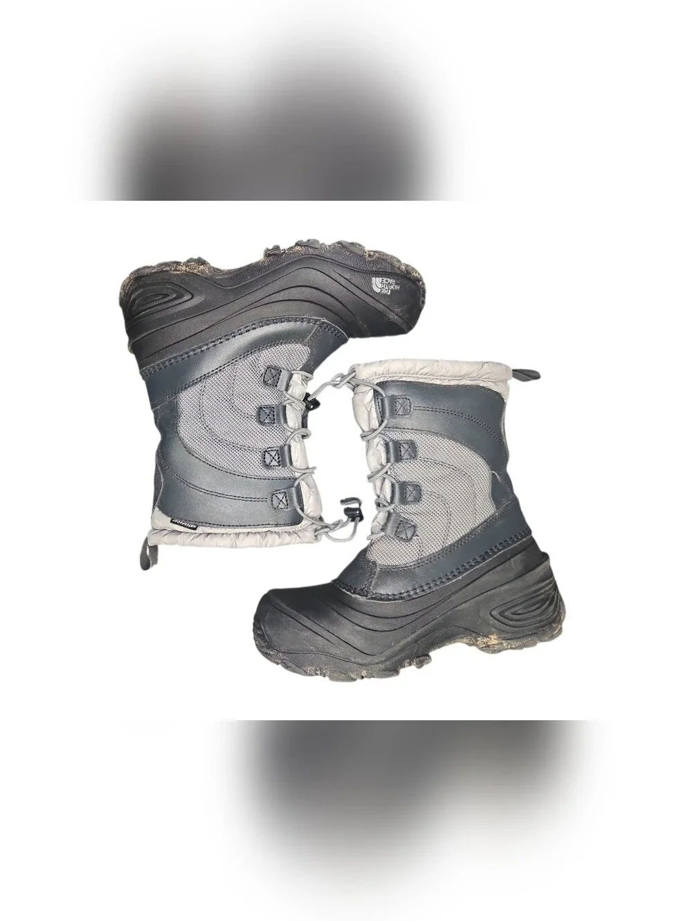 The North Face Alpenglow Kids Gray Winter Snow Boots Size 3